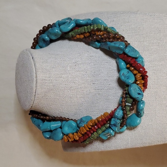 Multi Stranded Faux Stone Necklace - Picture 1 of 4